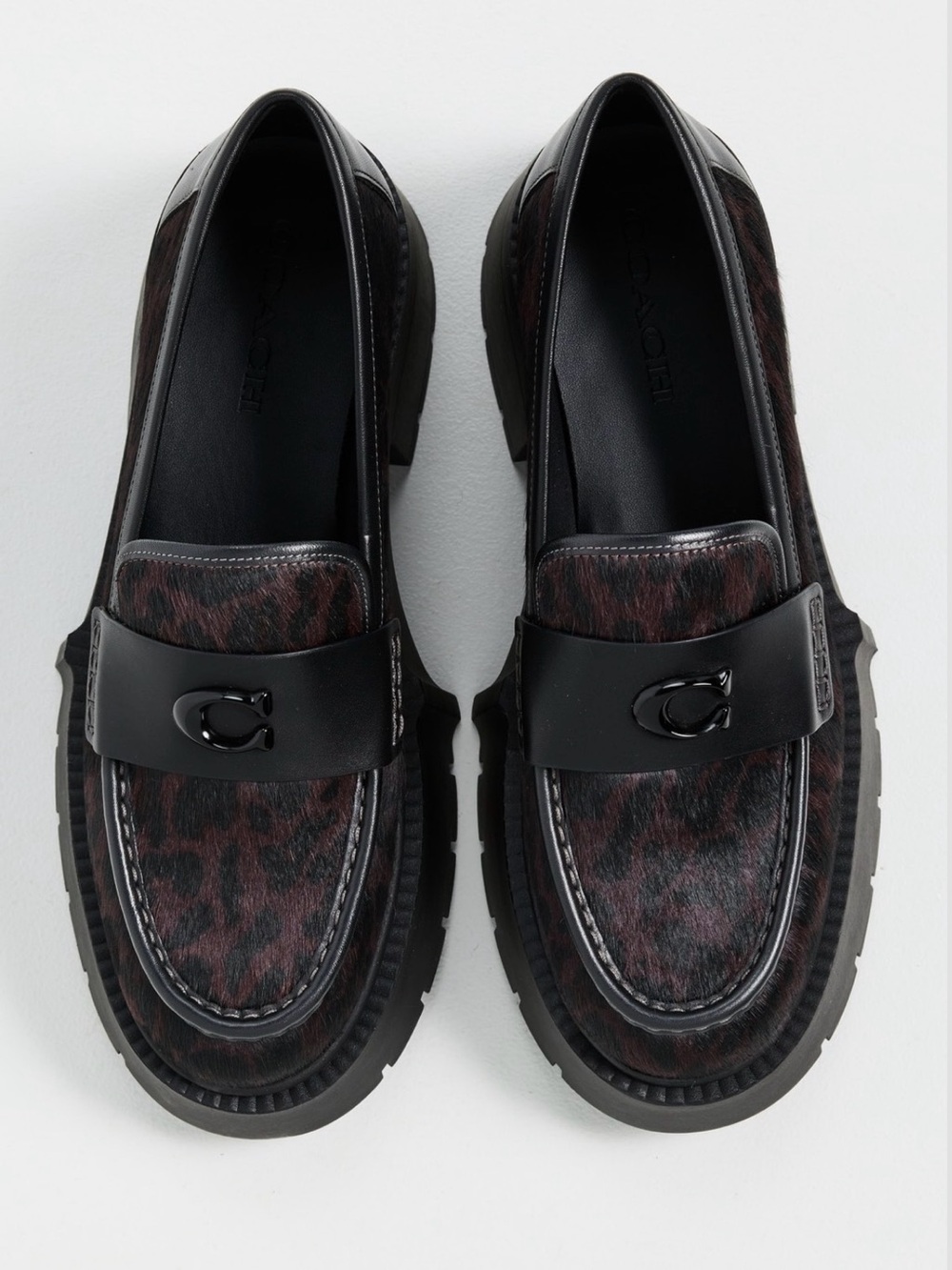 COACH Leah Platform Leopard Print Loafers 9.5